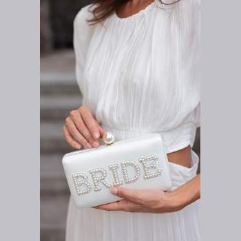 Shiraleah Bride Pearl Minaudiere, Ivory