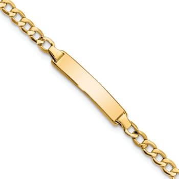 10k Yellow Gold Children's Curb Link ID Bracelet