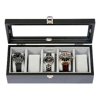 Mele and Co Tate Glass Top Wooden Watch Box