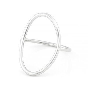 Sculptural Oval Open Design Ring In Sterling Silver