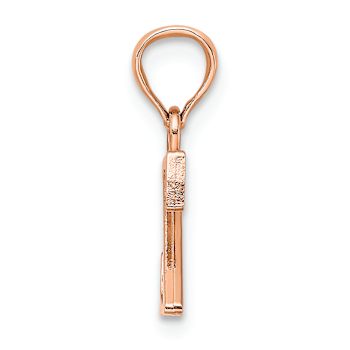 14k Rose Gold Polished Block Letter Z Initial Pendant