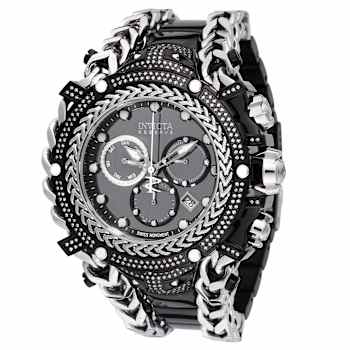 Invicta Gladiator 58.30mm Black Dial Stainless Steel Band Quartz Watch