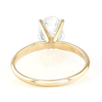 Lab-Grown Diamond Oval Solitaire Ring In 14K Gold 2.00ct