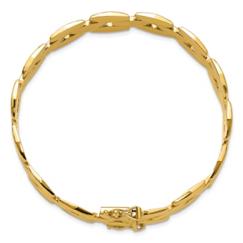 18K Yellow Gold Polished 3-Row Link 10.7mm 7.25 inch Bracelet