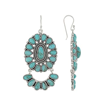Turquoise Dangle Earrings In Sterling Silver