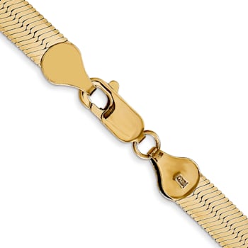 14K Yellow Gold 5.5mm Silky Herringbone Chain Necklace