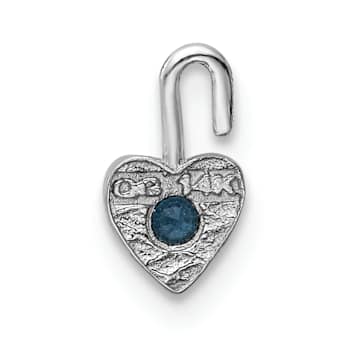 14k White Gold Tanzanite Simulant Birthstone Heart Charm