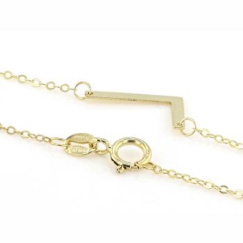 Sideways Initial L Necklace In Solid 14K Yellow Gold 18 Inch