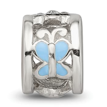 Sterling Silver Enamel Preciosa Crystal Ladybug Bead