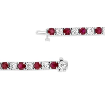 6.25ctw Ruby and Diamond Bracelet in 14k White Gold