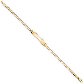 14k Yellow Gold Figaro Link ID Bracelet