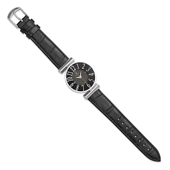 Ladies Charles Hubert Stainless Steel Black Dial Watch