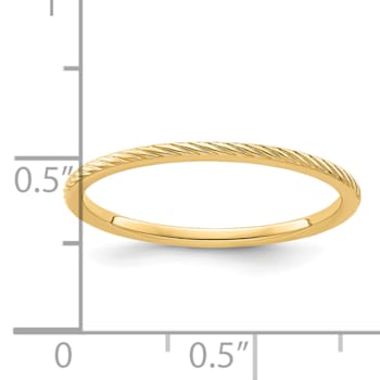 14K Yellow Gold 1.2mm Twisted Wire Pattern Stackable Expressions Band