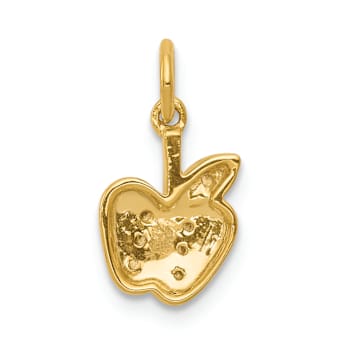 14K Two-tone Gold  Diamond Apple Charm