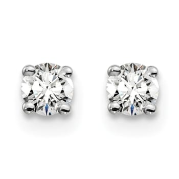 14K White Gold Lab Grown Diamond 1/4ctw Certified VS/SI GH 4 Prong Earrings