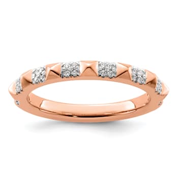 14K Rose Gold Stackable Expressions Diamond Ring 0.128ctw