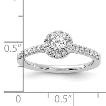 Rhodium Over 14K White Gold Eternal Promise Lab Grown Diamond Halo
Complete Ring 0.508ctw