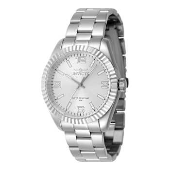 Invicta Specialty 36mm White Dial White Stainless Steel Watch