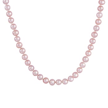 7-8mm Pink Cultured Freshwater Pearl endless Necklace