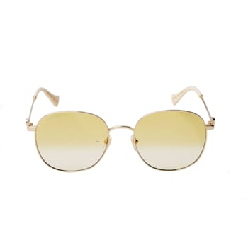 Gucci Gold Tone and Cream Frame / Yellow Lens Sunglasses