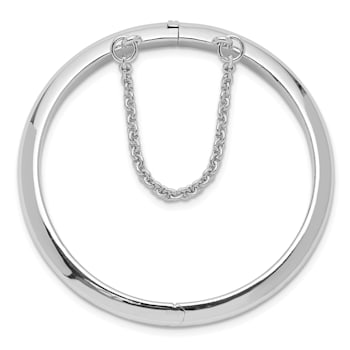 Rhodium Over Sterling Silver Polished 5mm with Safety Hinged Children's Bangle