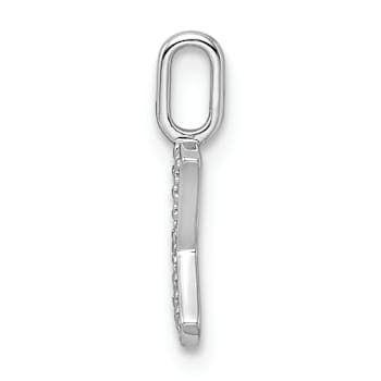 14K White Gold Diamond Letter K Initial Pendant
