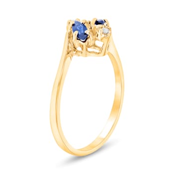 0.28ctw Sapphire and Diamond Ring in 14k Yellow Gold