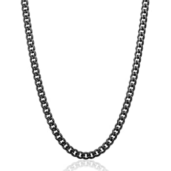 Invicta Men's Curb Link Chain Necklace 6mm In Stainless Steel 24 Inch