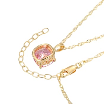 Pink And White Cubic Zirconia 18k Yellow Gold Over Silver October
Birthstone Pendant 7.12ctw
