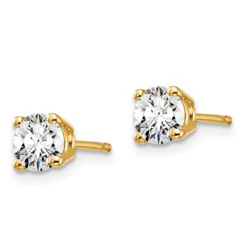 14K Yellow Gold Lab Grown Diamond 2/3ctw Certified VS/SI GH 4 Prong Earrings