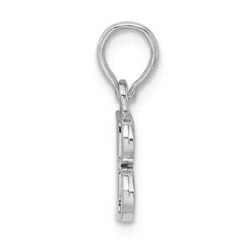 Sterling Silver Polished Block Initial -B- Pendant