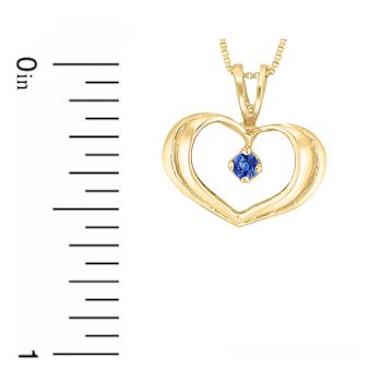 0.06ct Sapphire Heart Pendant in 14k Yellow Gold