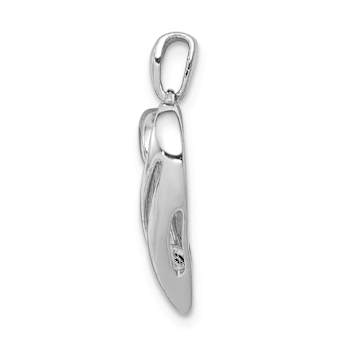 Rhodium Over 14k White Gold Diamond Heart Pendant