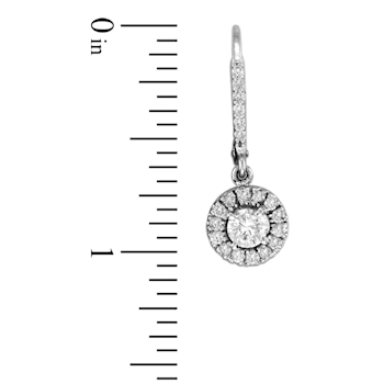 1.45ctw Diamond Leverback Earrings in 14k White Gold