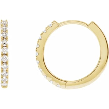 14K Yellow Gold 0.25ctw Round Lab-Grown Diamond Hoop Earrings