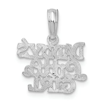 Rhodium Over Sterling Silver Polished DADDYS LITTLE GIRL Pendant