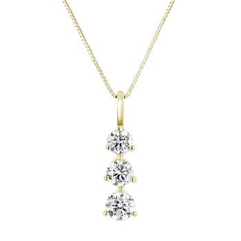 0.50ctw Diamond 3 Stone Pendant 14k Yellow Gold