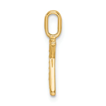 14K Yellow Gold Diamond Letter K Initial Pendant