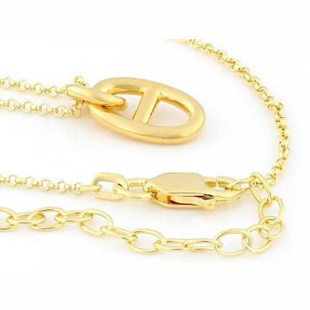 Mariner Link Pendant Necklace In 18K Gold Over Sterling Silver