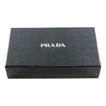 Prada Bruciato Brown Saffiano Leather Zip Around Continental Wallet