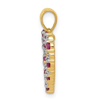 14k Yellow Gold and Rhodium Over 14k Yellow Gold Diamond and 0.40 cttw
Ruby Heart Pendant