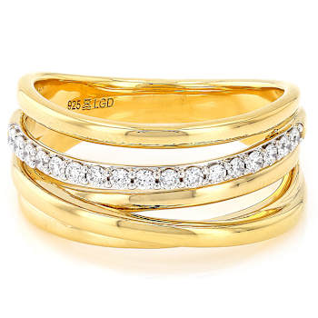 Refined Lab-Grown Diamond Cluster Ring In 14K Gold Over Sterling Silver