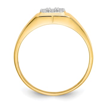 10K Yellow Gold Men's Cubic Zirconia Ring