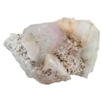 Morganite And Aquamarine Mineral Spcimen 3 1/2x 2 1/2 inches Free Form