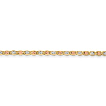14k 2.75mm Tri-color Gold Pavé Valentino Chain