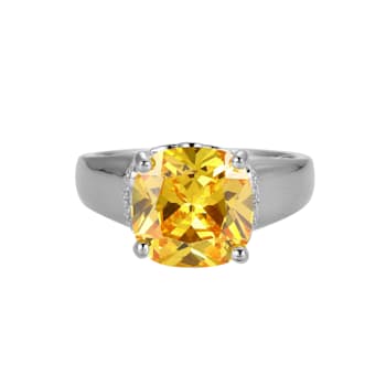 Yellow And White Cubic Zirconia Platinum Over Silver November Birthstone
Ring 7.10ctw