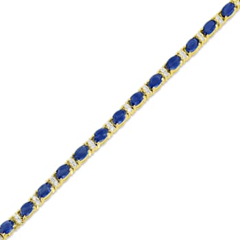 5.00ctw Sapphire and Diamond Bracelet 14k Yellow Gold