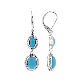 Sleeping Beauty Turquoise Dangle Earrings In Sterling Silver