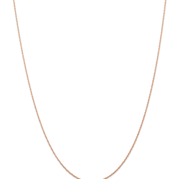 14k Rose Gold 0.7mm Solid Cable 24 Inch Chain