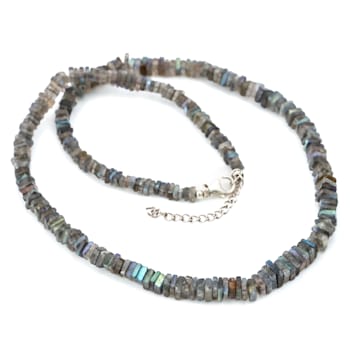 Labradorite Beaded Necklace In Sterling Silver